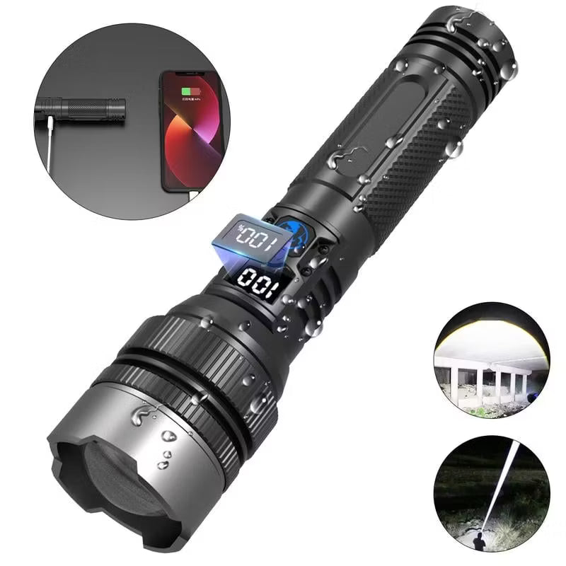 ✨high-power flashlight with bright telescopic zoom light