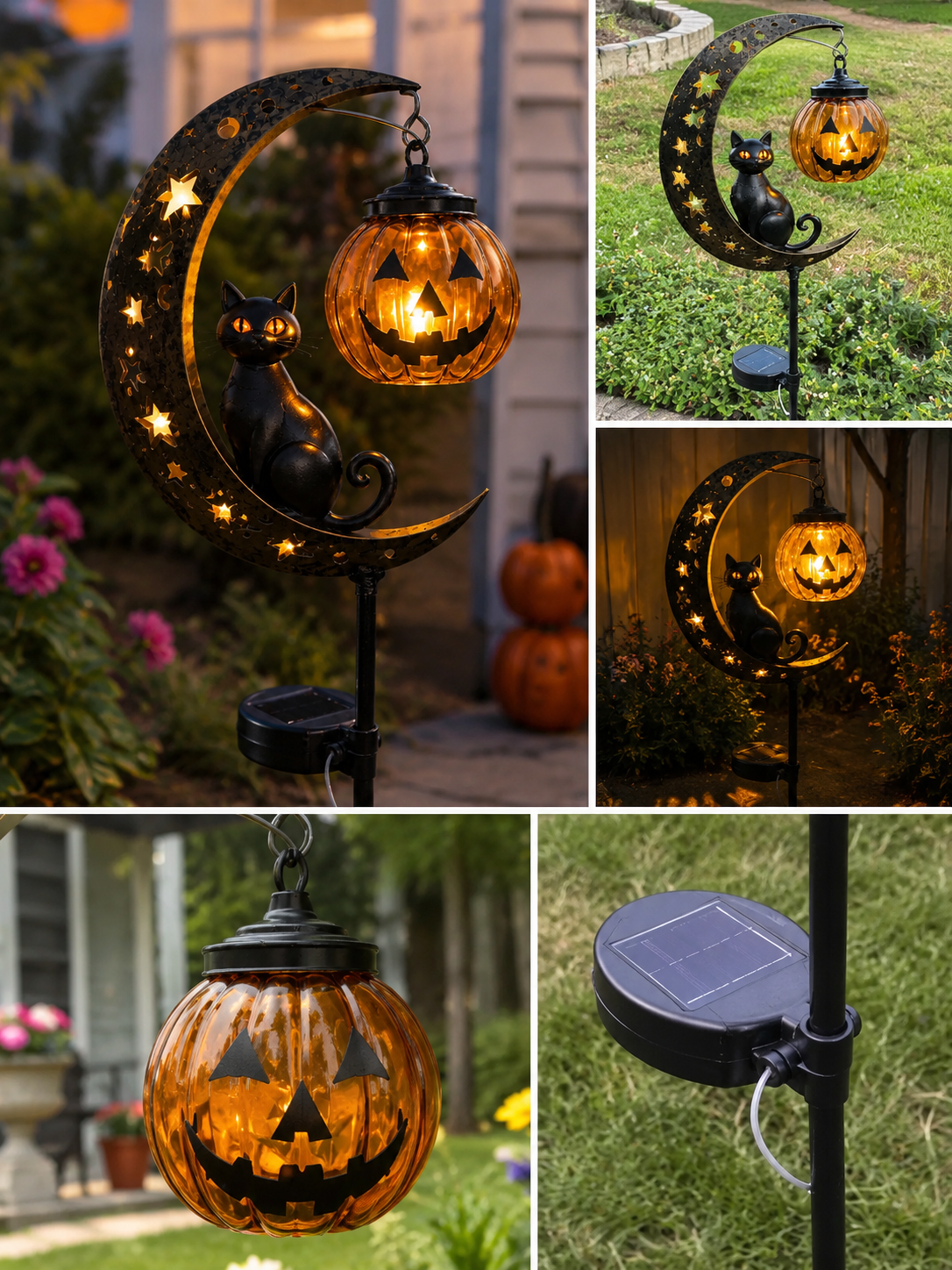 π Halloween Early Bird Sale | Pumpkin Moon Garden Stake Light