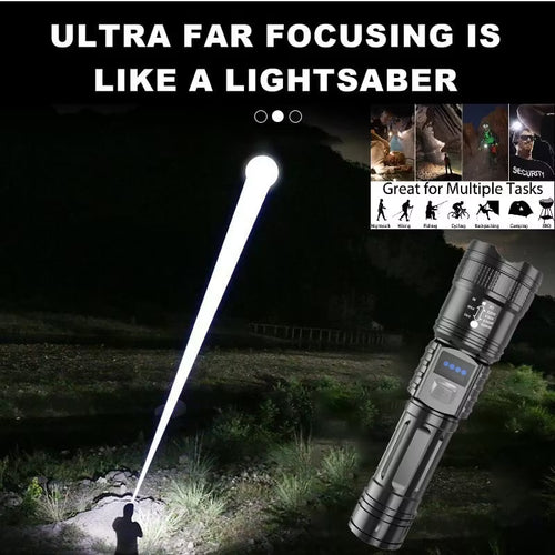 ✨high-power flashlight with bright telescopic zoom light
