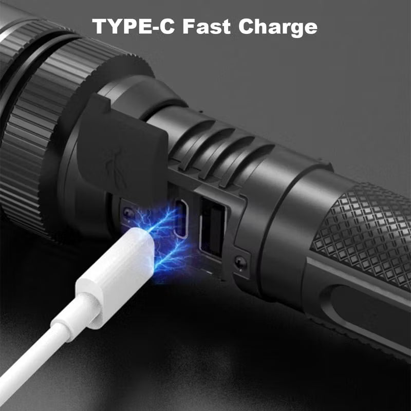 ✨high-power flashlight with bright telescopic zoom light
