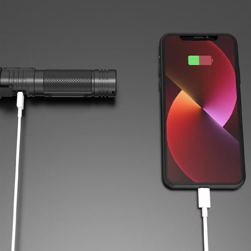 ✨high-power flashlight with bright telescopic zoom light