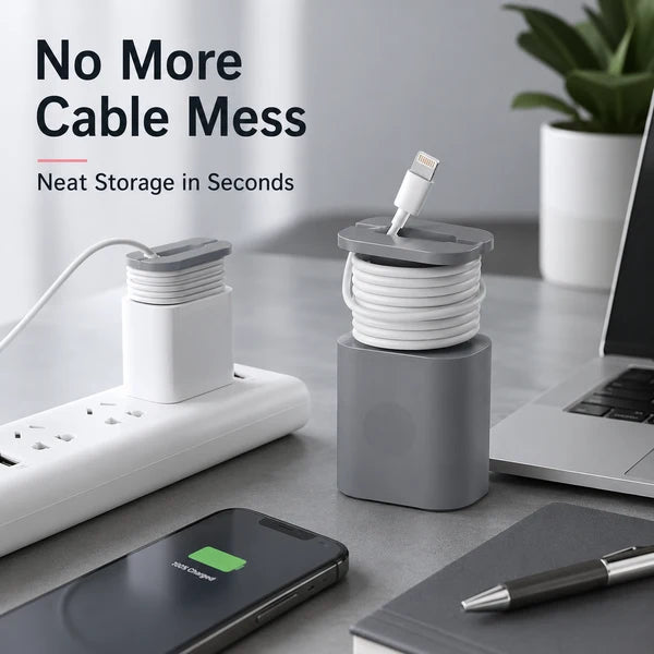 🔋 2 PACK 2-in-1 Charger Cable Organizer & Protective Wrap