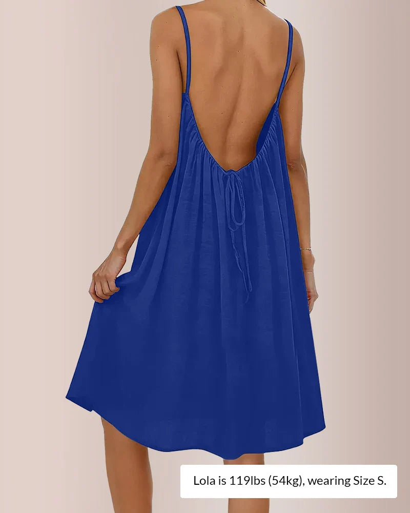 🌿🌸Women's Solid Color Cami Lounge Dress, Elegant Sleeveless Long Dress for Summer, Ladies Sleepwear for Indoor Wear