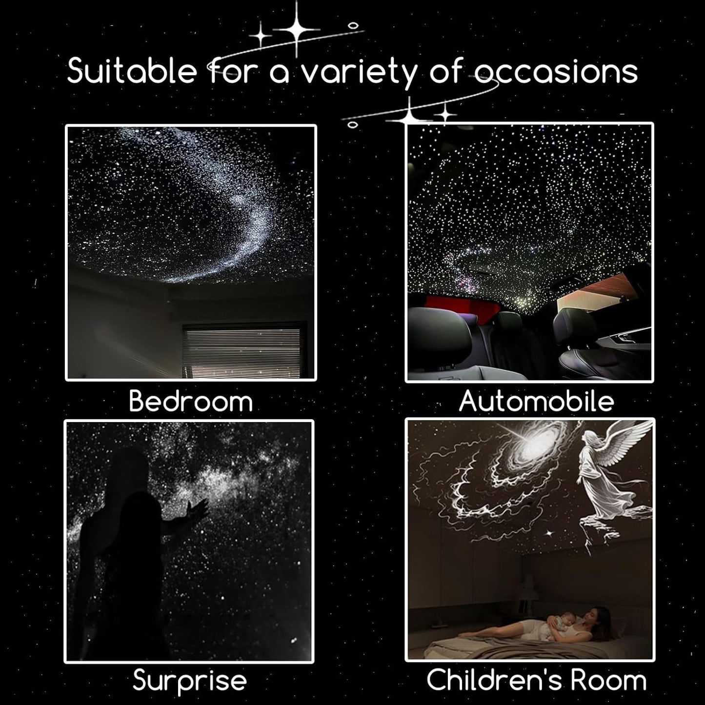 💡🌃2-in-1 Galaxy Star Projector USB Night Light for Indoor Decor