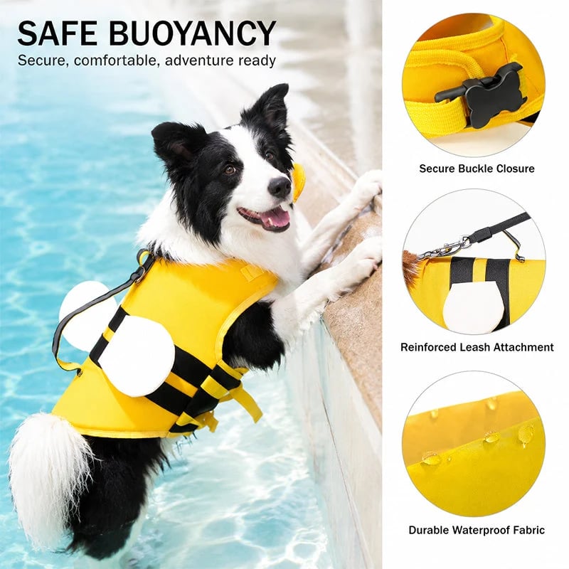 Cute Animal Dog Life Jacket – Fun Swimming Vest for Dogs, Safe & Comfortable Floatation Gear 