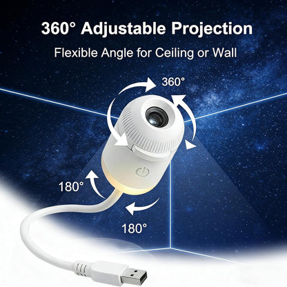 💡🌃2-in-1 Galaxy Star Projector USB Night Light for Indoor Decor