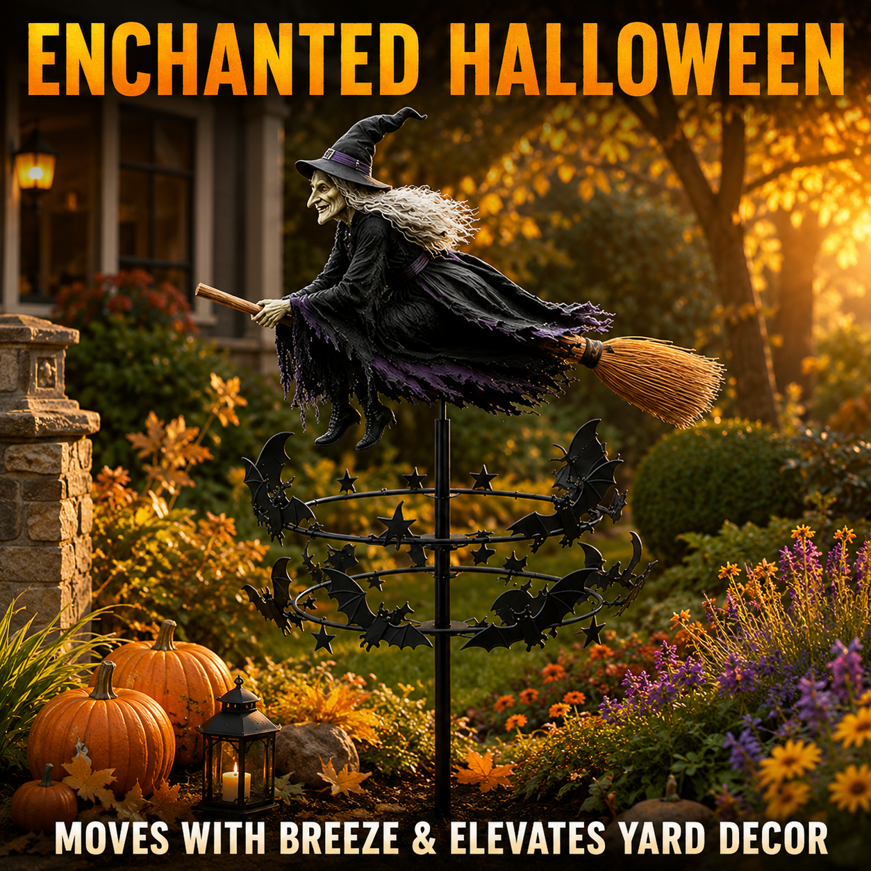 🔥50% Off Last Day -Halloween Early Bird Special🧙‍♀️ The Enchanted Witch Garden Wind Spinner