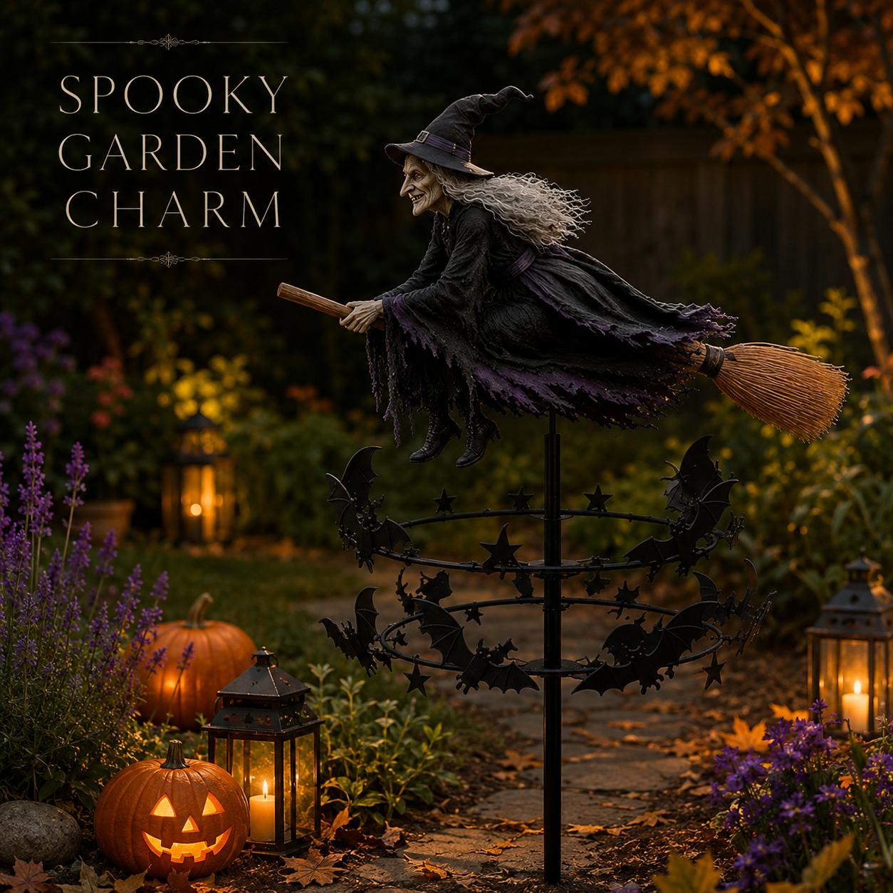 🔥50% Off Last Day -Halloween Early Bird Special🧙‍♀️ The Enchanted Witch Garden Wind Spinner
