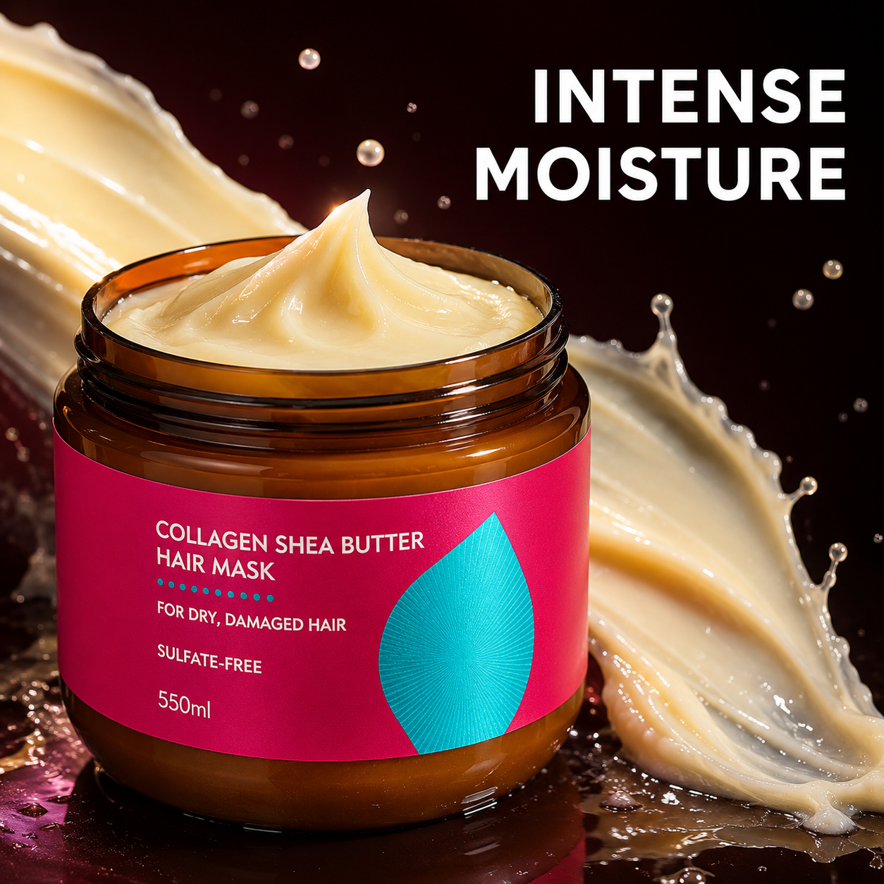 Instant Liquid Silk Collagen & Shea Butter Hair Mask – Deep Repair for Dry & Frizzy Hair