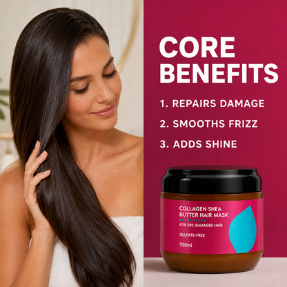 Instant Liquid Silk Collagen & Shea Butter Hair Mask – Deep Repair for Dry & Frizzy Hair