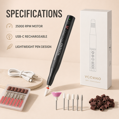 Pen-Shaped Rechargeable Nail Drill