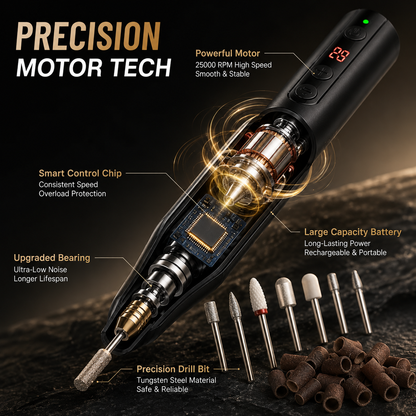 Pen-Shaped Rechargeable Nail Drill
