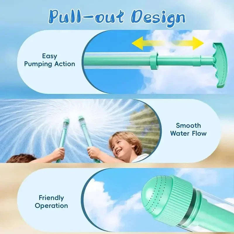 💦🎇360° Rotary Firework Water Blasters - Rapid-Fill Pump Action Pool Cannons for Summer Outdoor Games (Ages 3+)