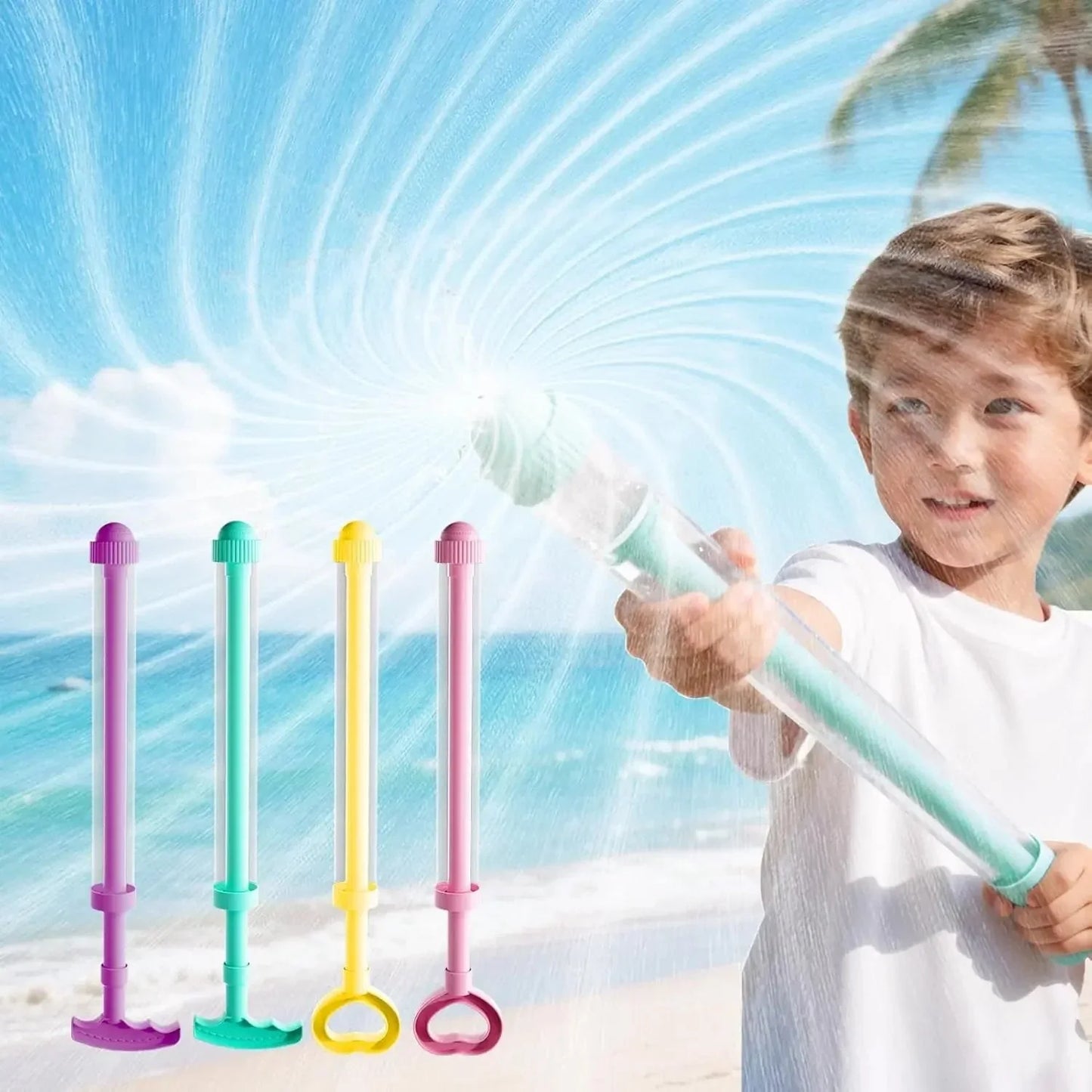 💦🎇360° Rotary Firework Water Blasters - Rapid-Fill Pump Action Pool Cannons for Summer Outdoor Games (Ages 3+)