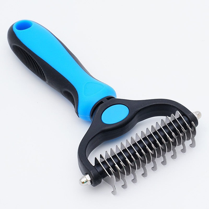 2-in-1 Pet Grooming Rake – Detangle, Deshed & Smooth Fur Easily