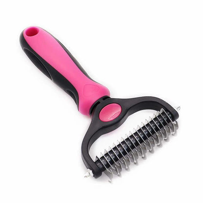 2-in-1 Pet Grooming Rake – Detangle, Deshed & Smooth Fur Easily