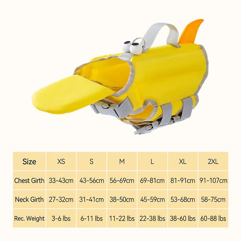 Cute Animal Dog Life Jacket – Fun Swimming Vest for Dogs, Safe & Comfortable Floatation Gear 