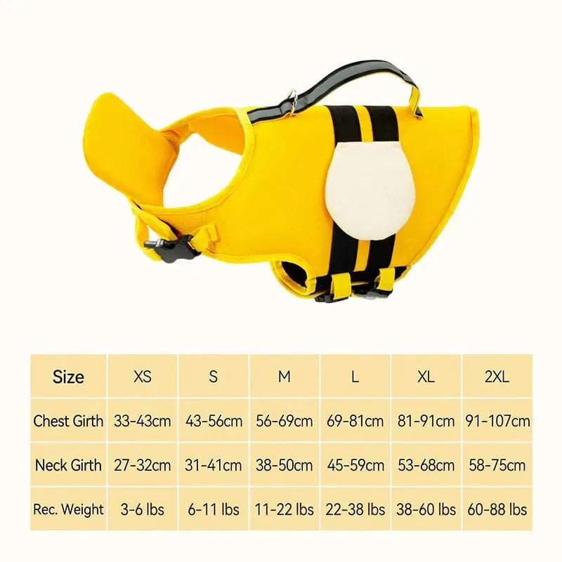 Cute Animal Dog Life Jacket – Fun Swimming Vest for Dogs, Safe & Comfortable Floatation Gear 