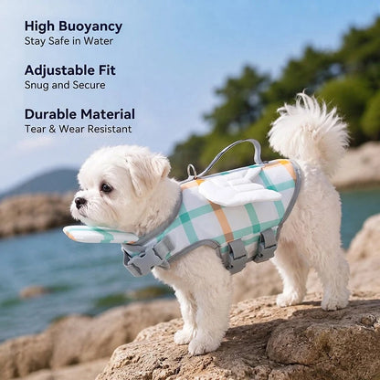 Cute Animal Dog Life Jacket – Fun Swimming Vest for Dogs, Safe & Comfortable Floatation Gear 