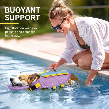Cute Animal Dog Life Jacket – Fun Swimming Vest for Dogs, Safe & Comfortable Floatation Gear 