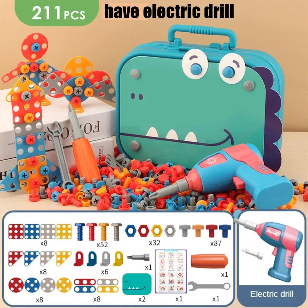 Children's construction set in a cute dinosaur design