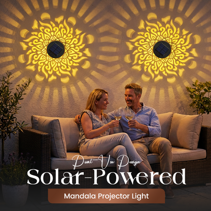 🌀💥Limited Sale Buy 2 Get 1 Free🌞💡Solar Mandala Wall Light Outdoor Garden Fence Projector Lamp Patio Ambient Decor
