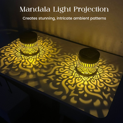 🌀💥Limited Sale Buy 2 Get 1 Free🌞💡Solar Mandala Wall Light Outdoor Garden Fence Projector Lamp Patio Ambient Decor