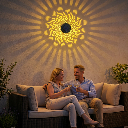 🌀💥Limited Sale Buy 2 Get 1 Free🌞💡Solar Mandala Wall Light Outdoor Garden Fence Projector Lamp Patio Ambient Decor