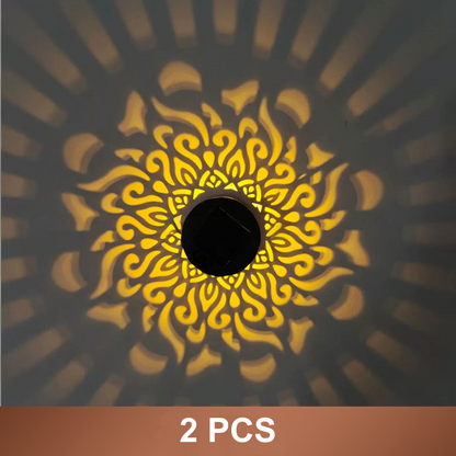 🌀💥Limited Sale Buy 2 Get 1 Free🌞💡Solar Mandala Wall Light Outdoor Garden Fence Projector Lamp Patio Ambient Decor